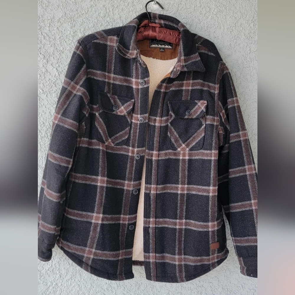 Jachs Men's Dark Plaid Shirt Jacket